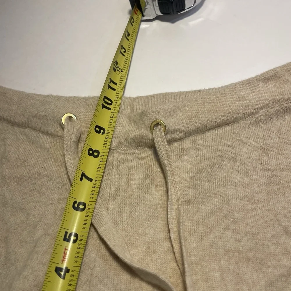 Tory Burch Cashmere Jogger Pants M Tan, Brown Preppy Loungewer Preppy READ